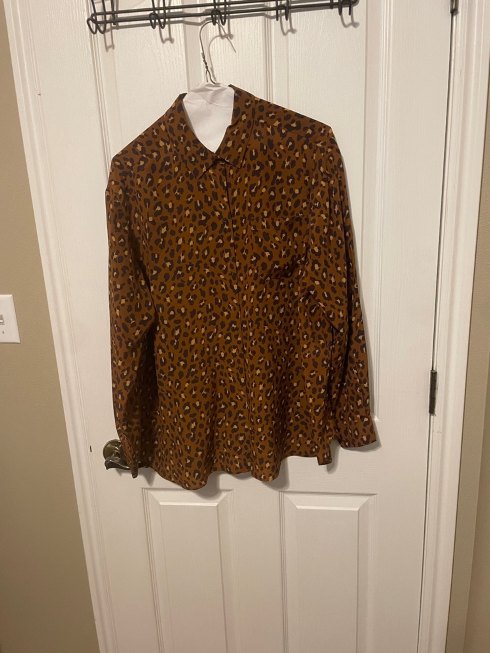 Sezane Brown Leopard Print Blouse